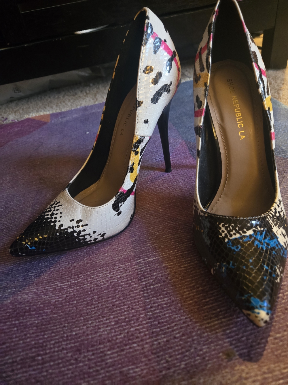 Shoe Republic LA Multi-Color Pointed Toe Stiletto Pumps